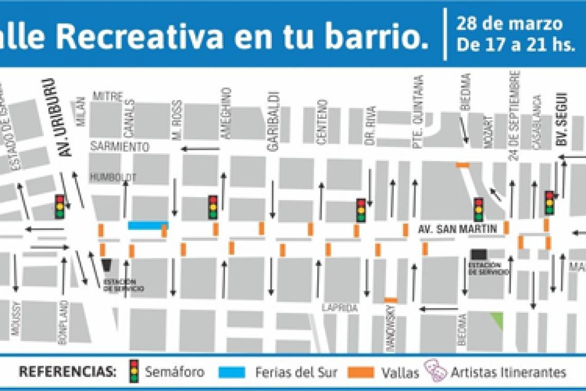 Se viene la segunda Calle Recreativa nocturna, esta vez en zona sur