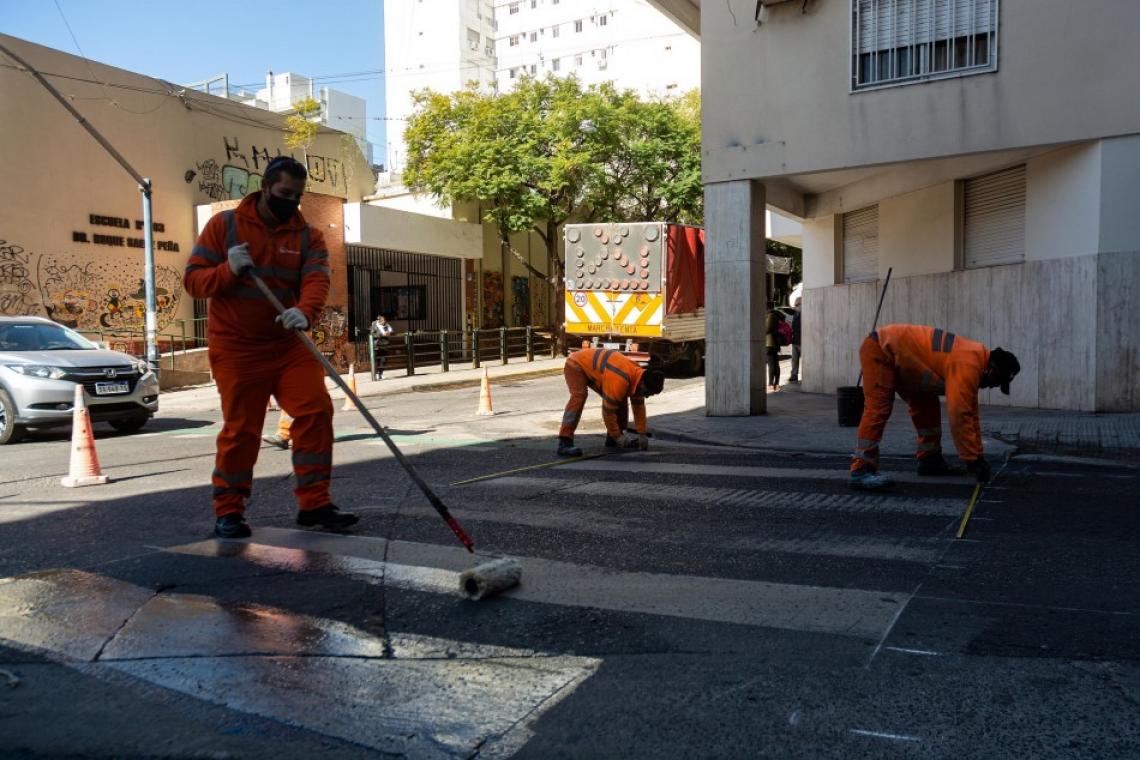 Avanzan los trabajos en Cruces Seguros y sendas peatonales