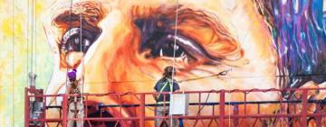 Se inaugura el mayor mural en homenaje a Lionel Messi