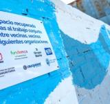 Nuevo Alberdi: la pintada colectiva de un mural culminó mejoras urbanas tras la erradicación de un minibasural