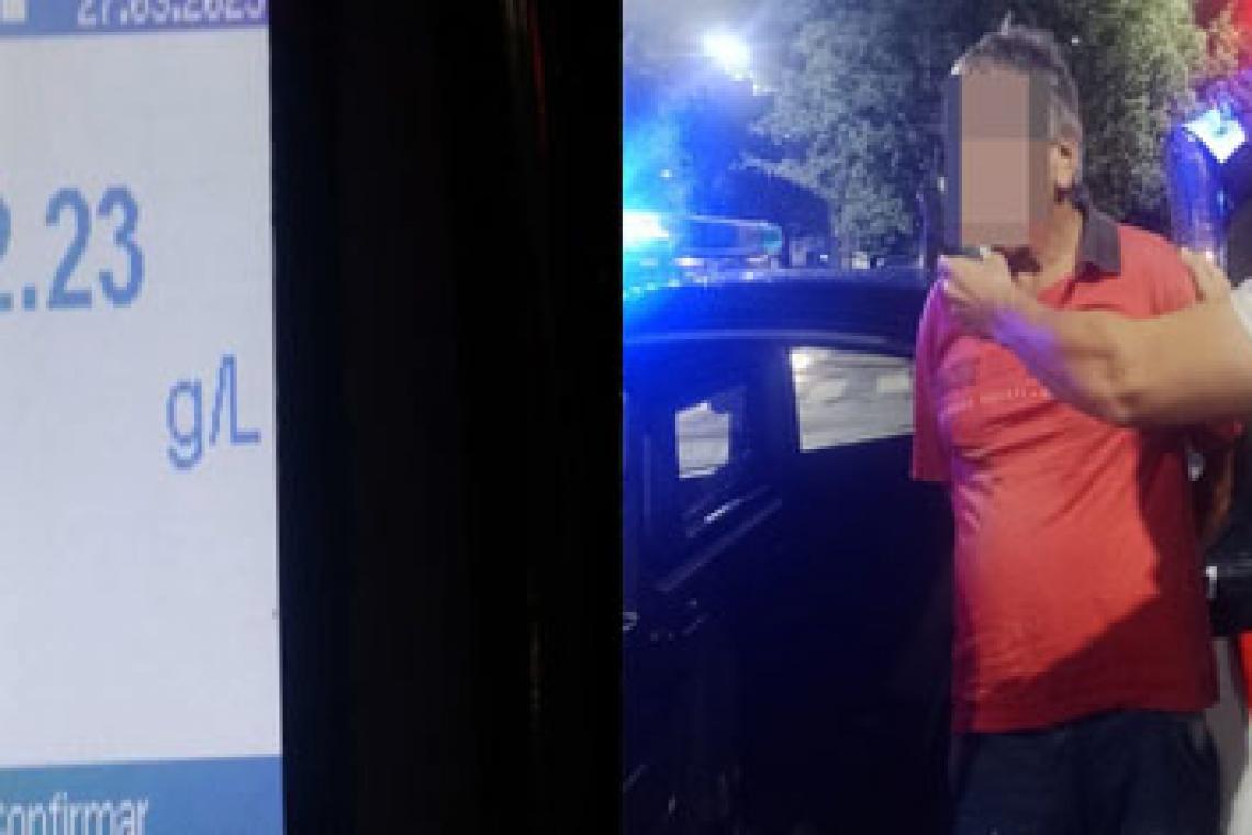 Agentes municipales detectaron a un conductor con 2,23 gr/l de alcohol en sangre