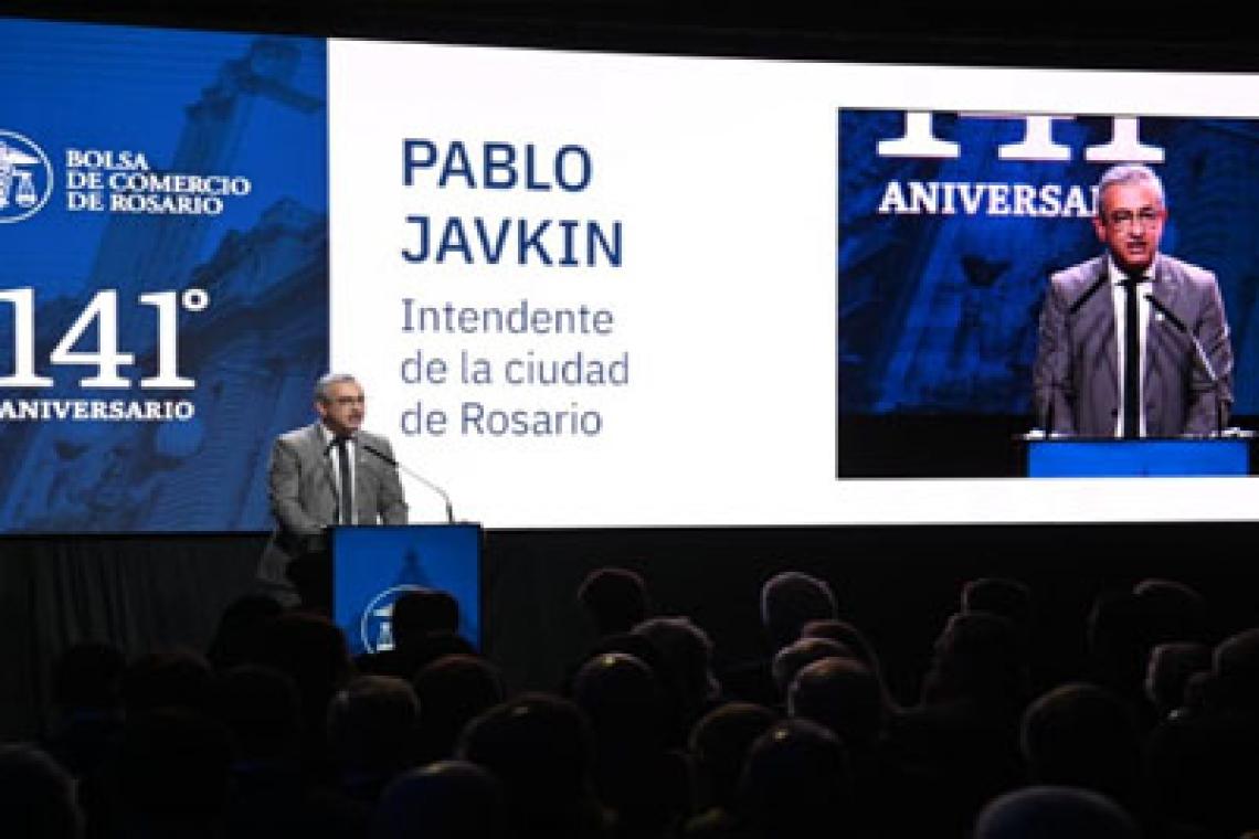 Javkin en la Bolsa de Comercio: «Rosario se prepara para ser la capital del interior productivo de la Argentina»