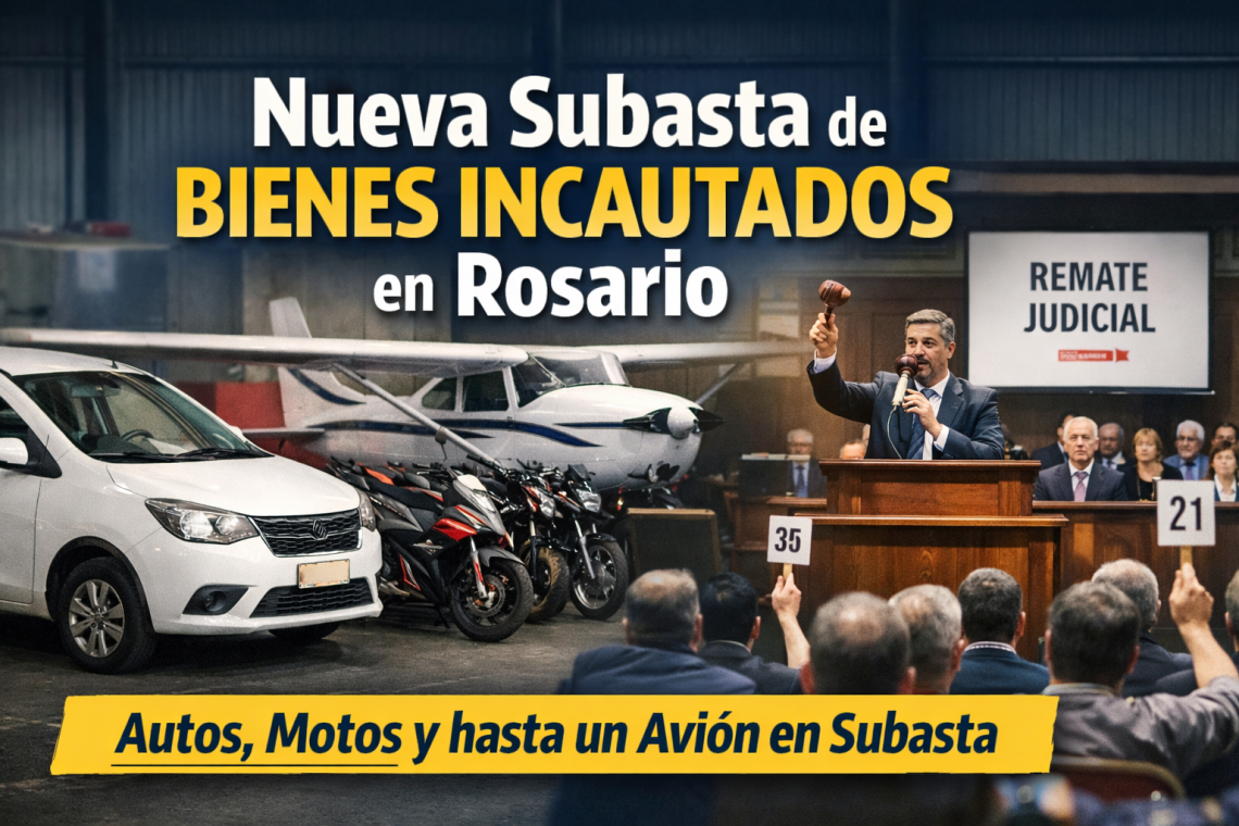Provincia realizará en abril una nueva subasta de bienes incautados al delito en Rosario