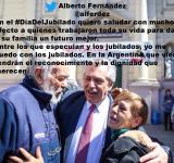Alberto Fernández, dejó su mensaje en el Día del Jubilado