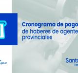 Cronograma de pago de sueldos correspondientes al mes de febrero a los agentes provinciales