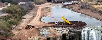Los trabajos de estabilización de la cascada del Arroyo Saladillo