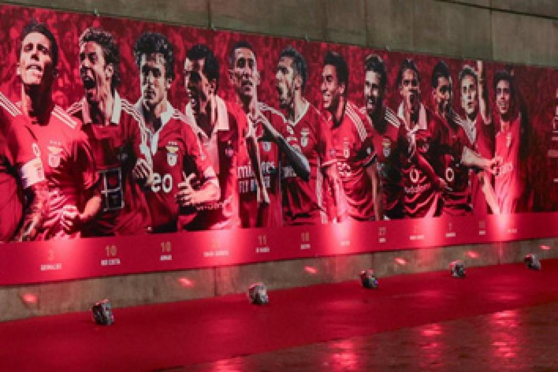 Di María, Aimar y Otamendi, inmortalizados en un mural del estadio del Benfica