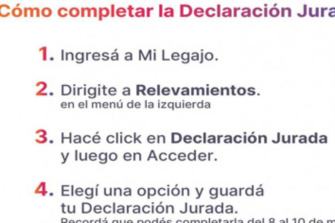 Cómo se carga la Declaración Jurada de Prestación de Servicios