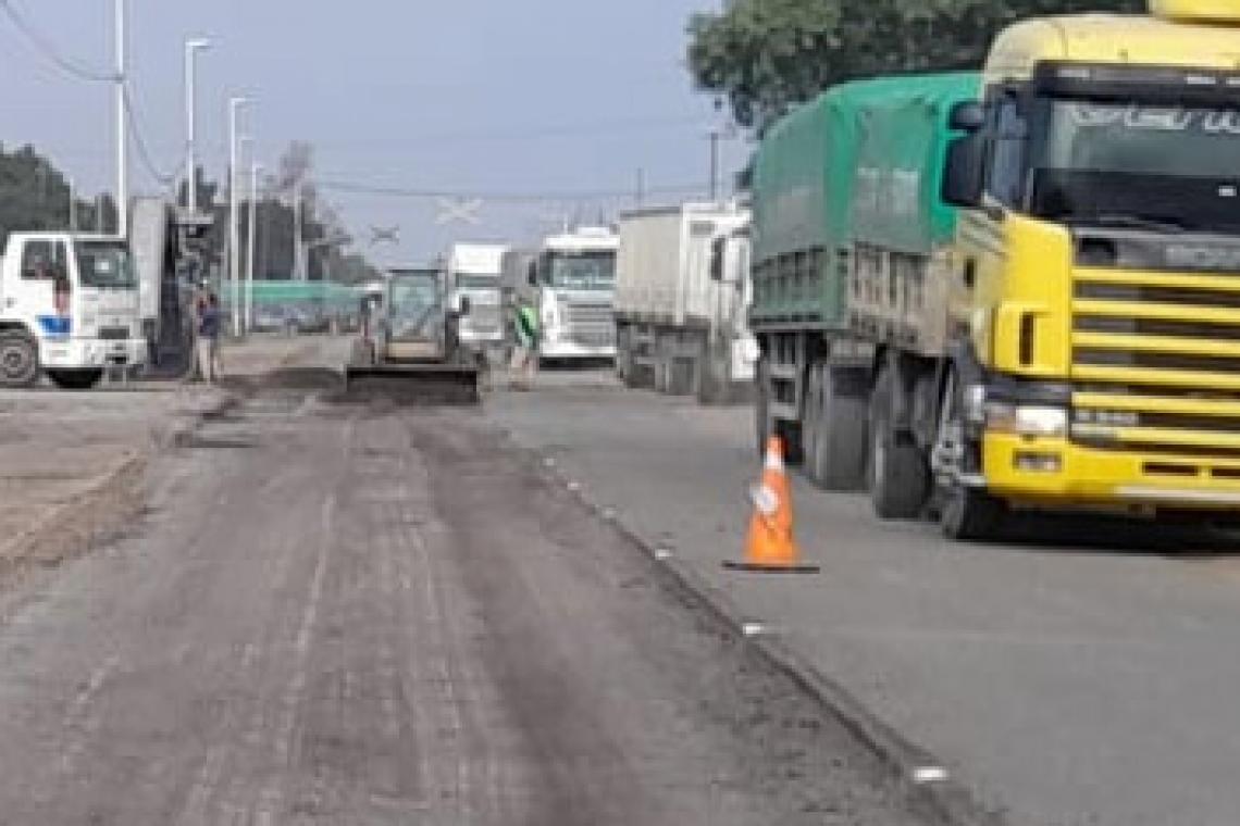 Jornada de arreglos de RN 11 en Puerto General San Martin