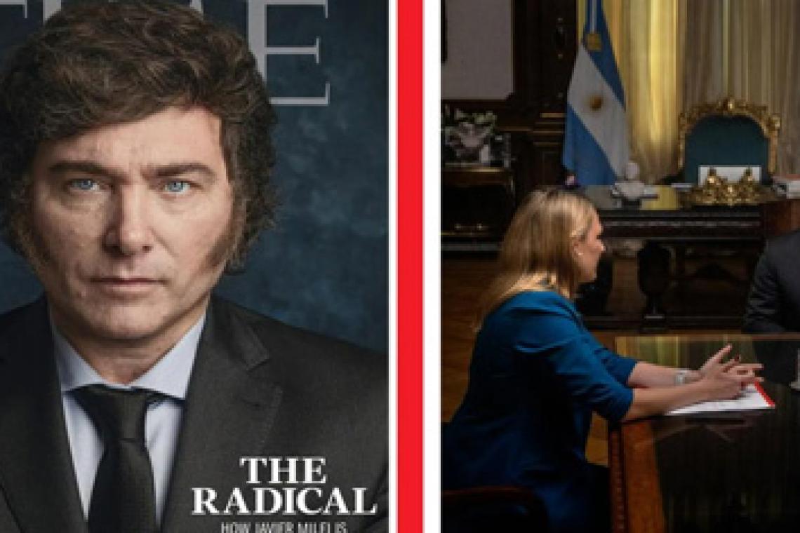 Milei en la portada de la revista Time