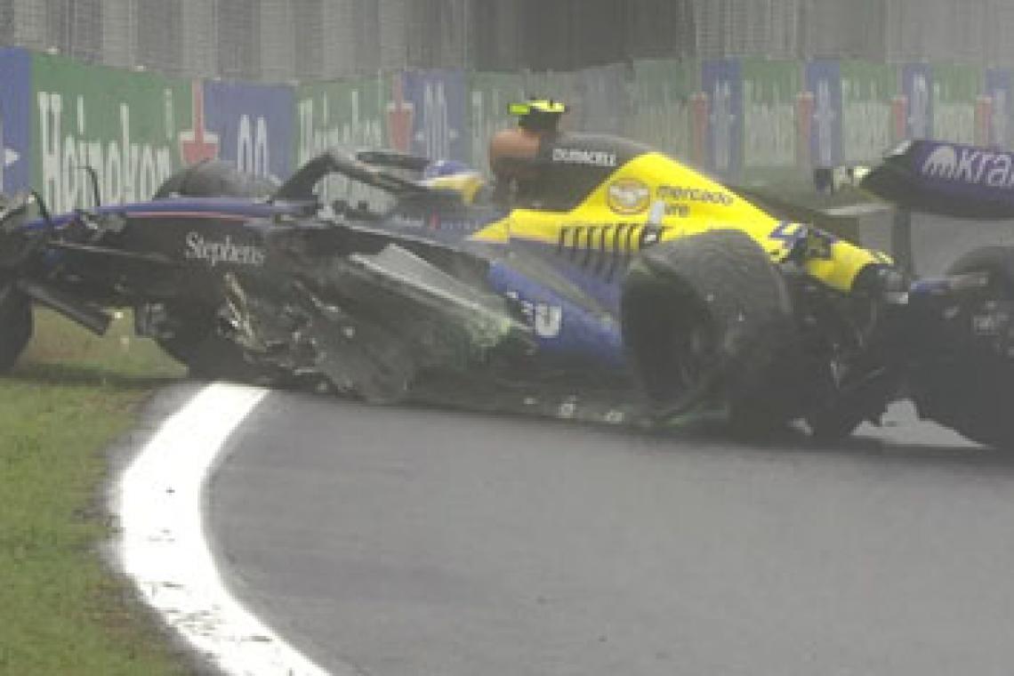 Colapinto chocó y abandonó en el GP de Brasil