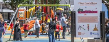 La Municipalidad renovó de manera integral la plaza Santa Rosa y sumó un nuevo espacio de juegos