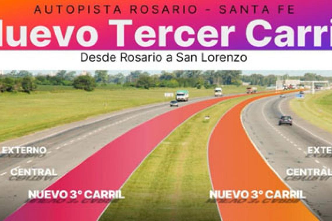 Provincia da inicio a la obra del tercer carril de la Autopista Rosario-Santa Fe