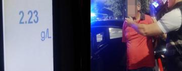 Agentes municipales detectaron a un conductor con 2,23 gr/l de alcohol en sangre