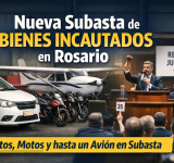 Provincia realizará en abril una nueva subasta de bienes incautados al delito en Rosario