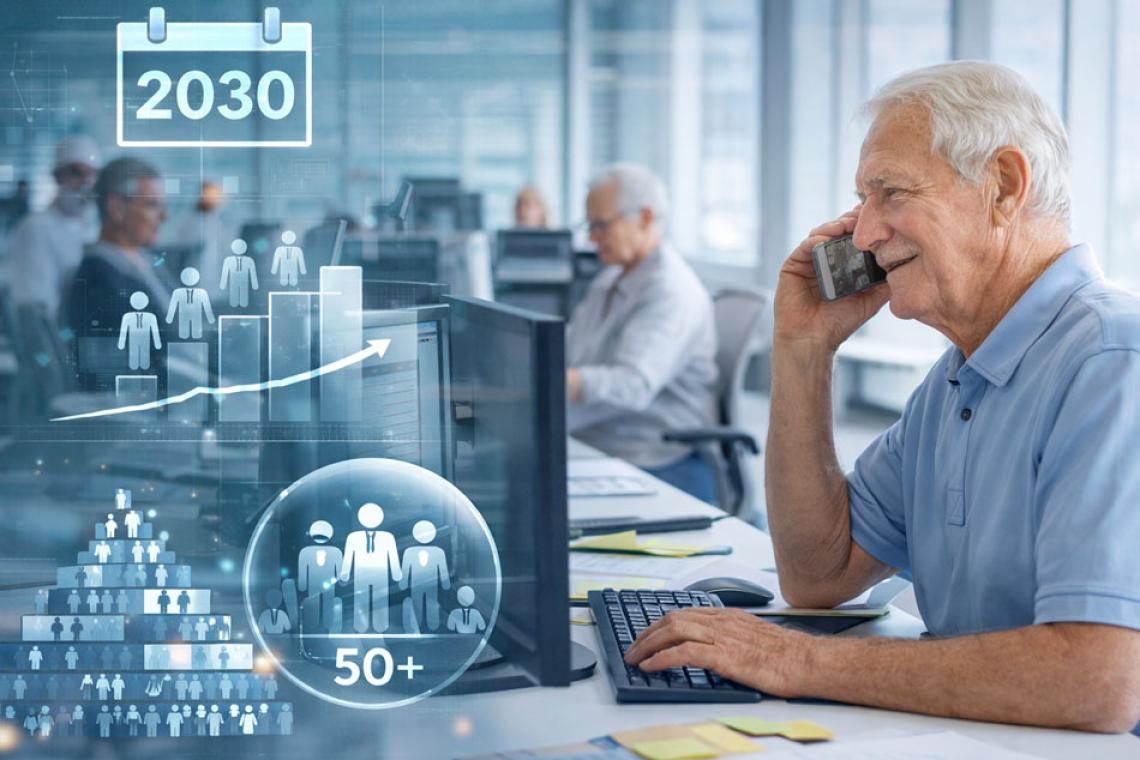 El envejecimiento de la fuerza laboral: en 2030, más de uno de cada cuatro trabajadores tendrá más de 55 años