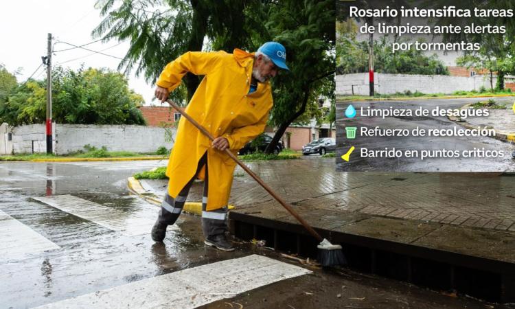 Rosario refuerza tareas preventivas ante posibles tormentas