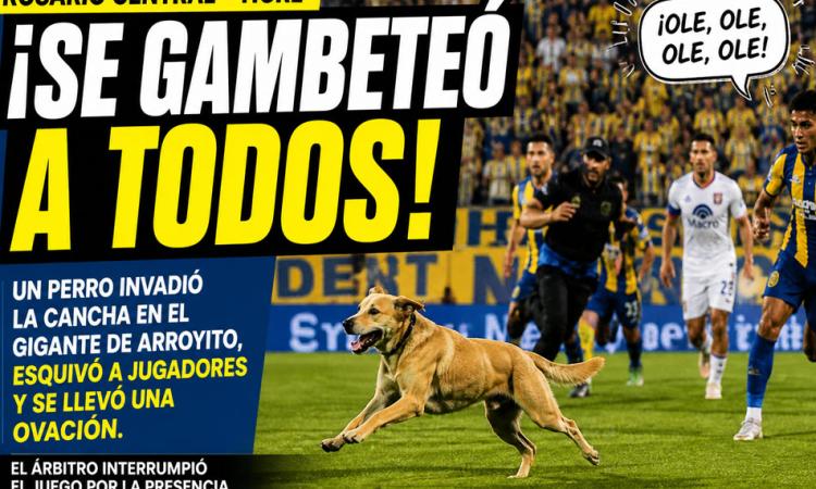 ¡Se gambeteó a todos! Un perro invadió la cancha en Central–Tigre y se llevó la ovación