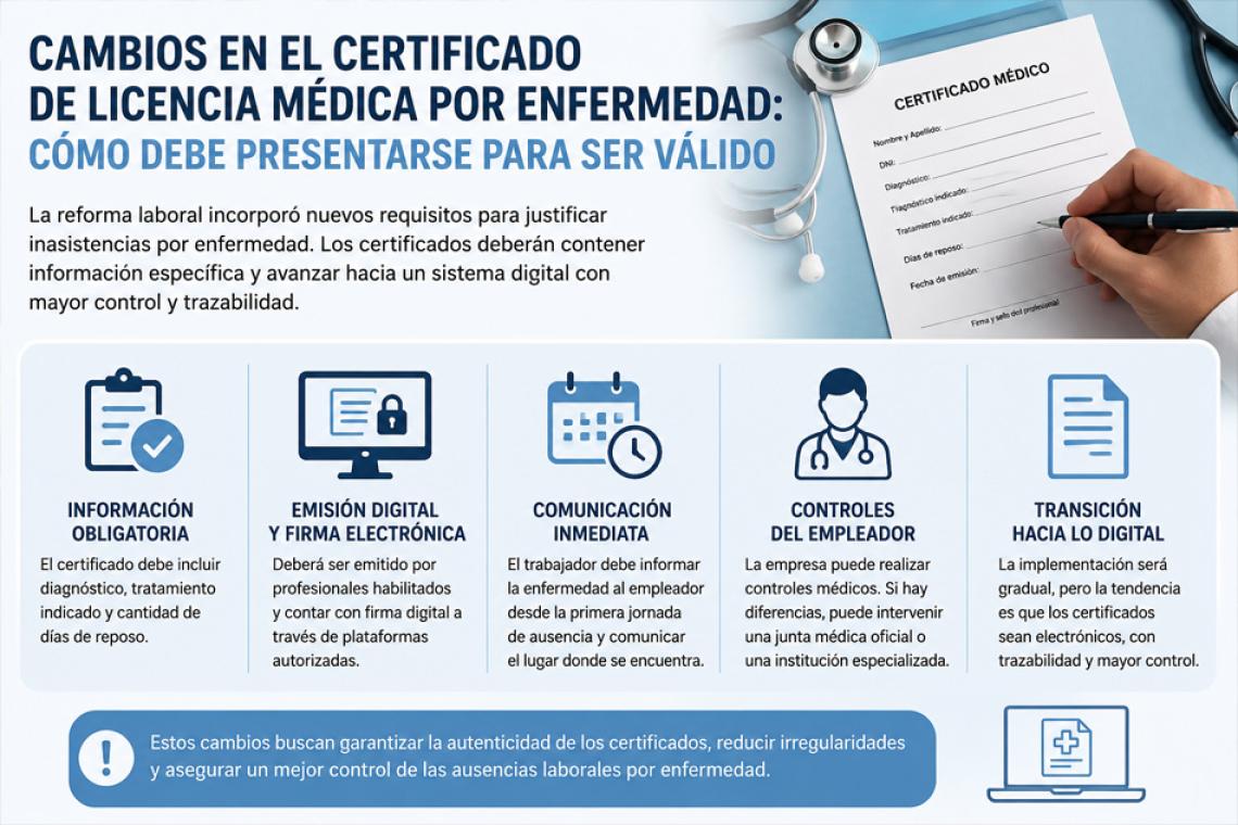 Cambios en el certificado de licencia médica por enfermedad: cómo debe presentarse para ser válido