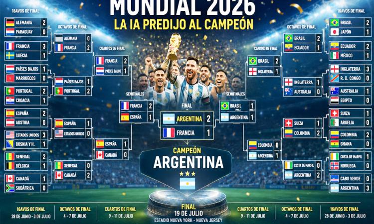 Mundial 2026: la IA predijo al campeón y anticipó el camino de la Selección argentina