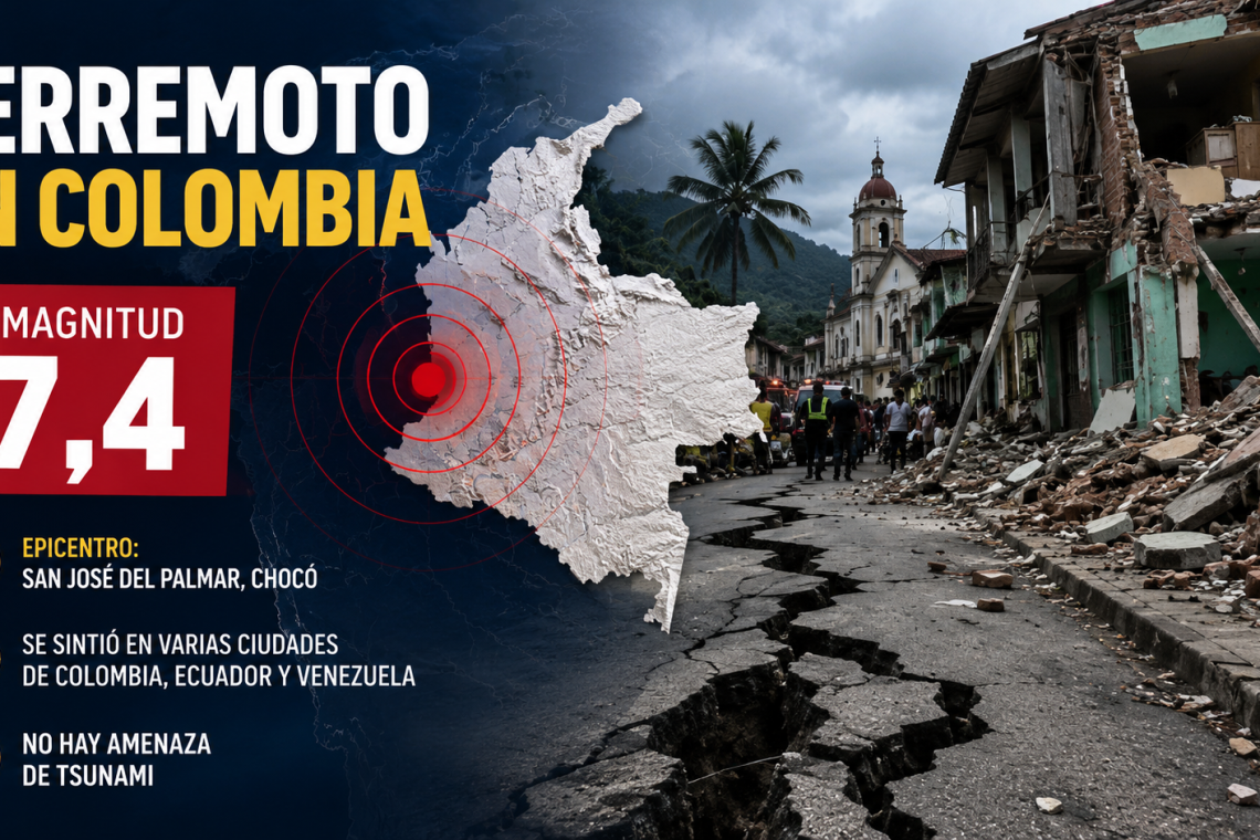 Fuerte terremoto de magnitud 7,4 sacudió Colombia: reportan heridos y daños en varias ciudades