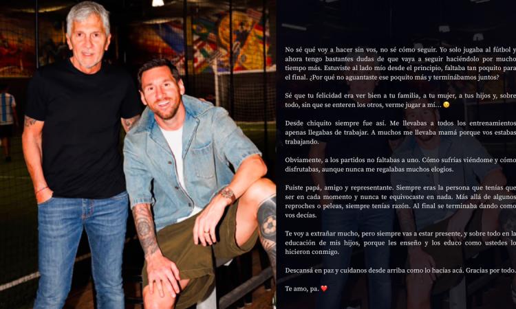 El dolor de Messi: despidió a su padre con una emotiva carta y dejó dudas sobre su futuro
