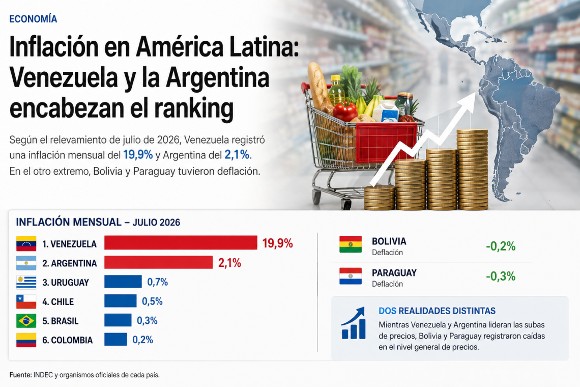 Inflación en América Latina: Argentina volvió a quedar entre las más altas de la región