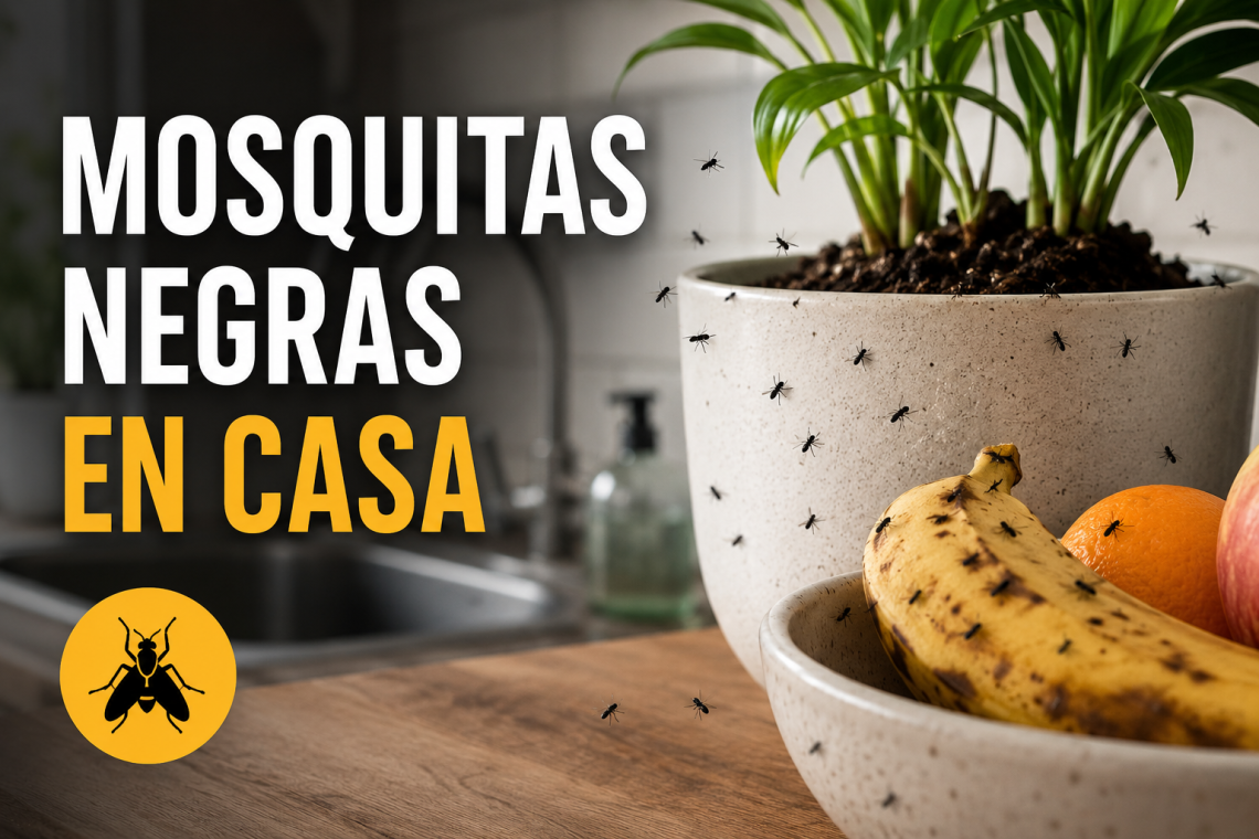 Mosquitas negras en casa: por qué aparecen y cómo eliminarlas