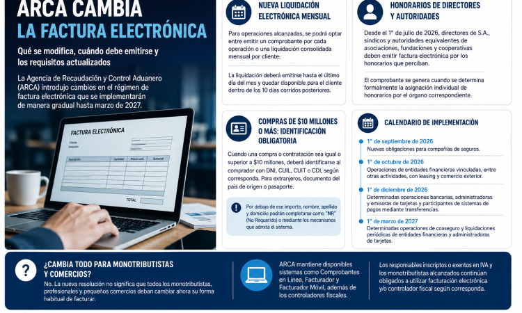 ARCA cambia la factura electrónica: qué se modifica y a quiénes alcanza