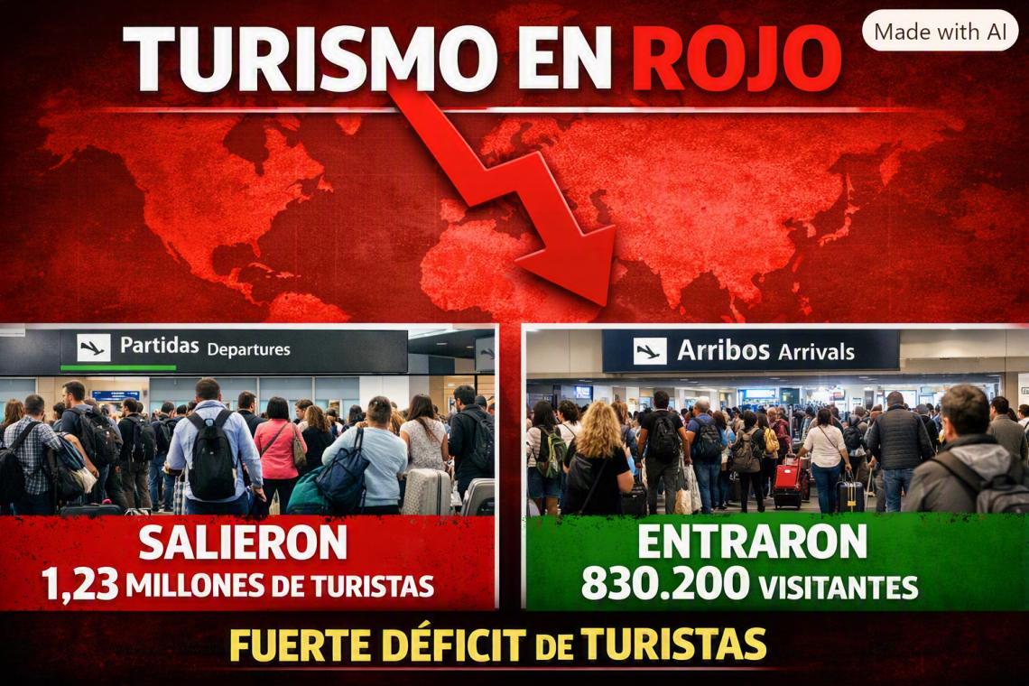 Turismo: en julio salieron del país casi 1,23 millones de visitantes y entraron 830.200