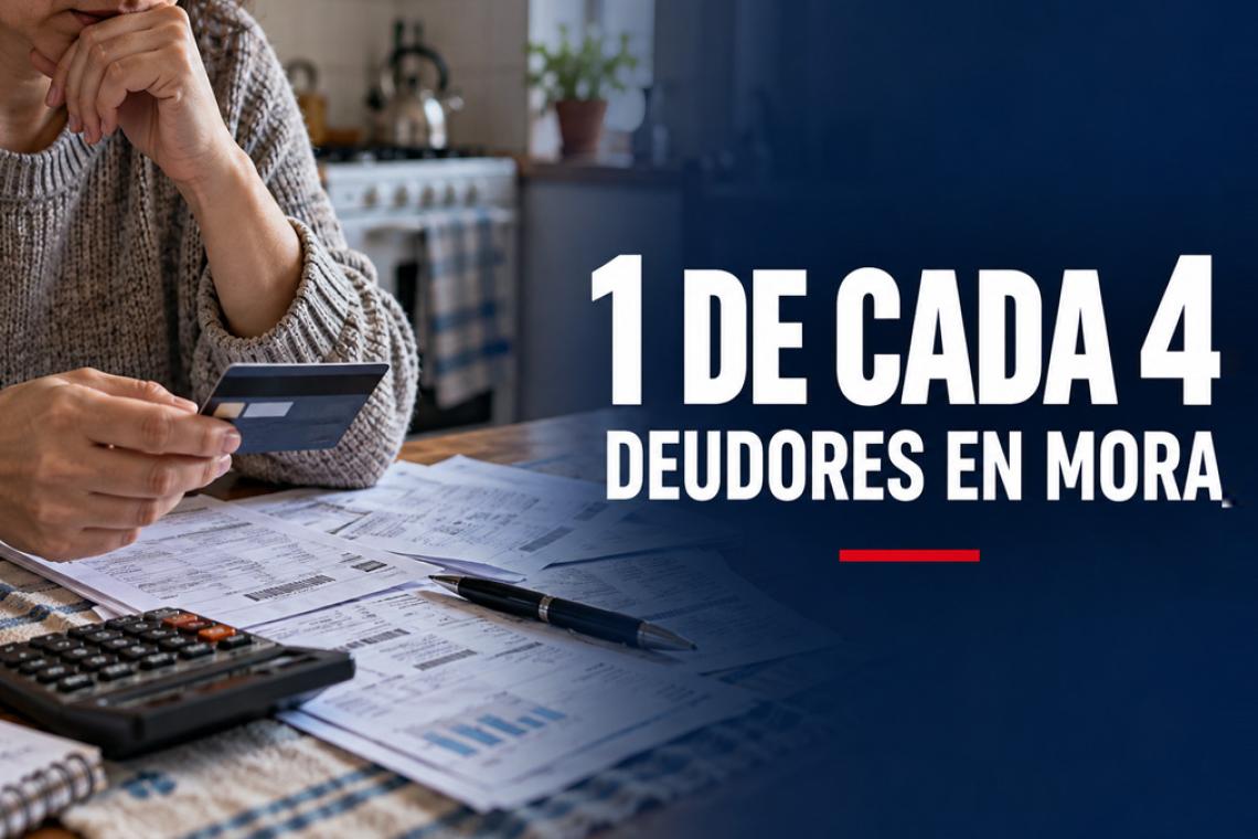 Más de uno de cada cuatro deudores tiene pagos atrasados en la Argentina